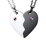 U7 Personalised Love Heart Yin Yang Puzzle Piece Couple Necklaces Best Friend Friendship Necklace Jewellery