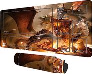 MTG Playmat with Zones, Dragon Playmat TCG for MTG DTCG CCG RPG Ship Trading Card Playmats Smooth Cloth Surface Non-Slip Rubber Bottom Board Games MTG Mat 23.6X 13.7 inches