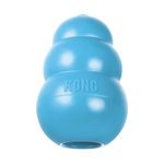 KONG Puppy Chew Toy, Soft & Durable Natural Rubber Fetch Toy for Dogs, Stuff Dog Treats, Interactive Treat Dispenser & Erratic Bounce, Perfect for Teething, Crate Training, Assorted Blue/Pink, X-Small