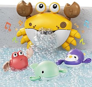 TUMAMA Baby Bath Toy,Bath Bubble Maker Machine with Music,Bathtub Wind-Up Toys,Crab Shower Water Toy for Toddlers Kids Boys Grils