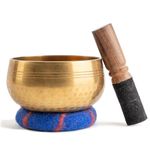 Ohm Store 4" Tibetan Singing Bowl Set — Meditation Sound Bowl Handcrafted in Nepal for Yoga, Chakra Healing, Mindfulness, and Stress Relief