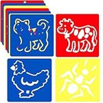 24 Pcs Drawing Stencils for Kids Gift, 6 Inch Reusable Animal Stencil Set Plastic Template Children Painting Stencils for Learning Arts and Crafts (5.5 x 6 Inch)