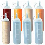 volila Squeeze Bottle - 8 Pack Reusable Squeezy Bottles with Nozzles 200ml or 7oz - Versatile Sauce Bottle for Oil, Ketchup, Condiment and Syrup - Plastic Squirty Bottles for Painting, Art and DIY