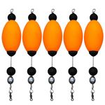 FOUR HORSEMEN TACKLE Popping Corks for Saltwater Redfish and Speckled Trout USA Made (5 Pack, Orange Oval)