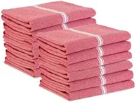 LANE LINEN Kitchen Towels Set - 100% Pure Cotton Dish Towels for Kitchen, Super Absorbent Kitchen Hand Towel, Tea Towels, Soft & Durable Dish Cloths, Pack of 12 – 14”x25”, Red