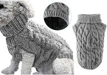 Winmany Pet Dog Turtleneck Knitting Sweater Coat Winter Warmer Thickening Pullover Knitwear Crochet Coat Clothes for Small Medium Dog Cat