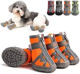 Zunea Dog Boots for Small Dogs Breathable Mesh Zipper Shoes Anti-Slip Adjustable Reflective Puppy Booties Outdoor Pet Chihuahua Paw Protectors Boots with Rugged Sole for Hot Pavement Orange 5#