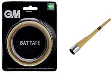 GM Fiber Bat Tape Cricket 25Mmx10M & Wooden Grip Applicator Cone Combo