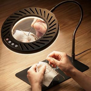 ARTDOT 10X Magnifying Glass with Light and Stand for Diamond Painting Kits,Magnifying Lamp with Base and 144 LED Adjustable Lights for Diamond Art Accessories Reading Detail Work Crafts Tools