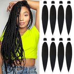 Beyond Beauty EZ Braid Pre Stretched Braiding Hair 8Packs-26inch Professional Yaki Texture Synthetic Hair(#1B)