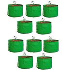 YUVAGREEN Premium Grow Bags for Terrace Gardening Vegetables & Flowers| Round Shaped Green Colour Grow Bag | Suitable for Terrace Gardening| Kitchen Gardening & Balcony (12" X 12") - (Pack of 10)