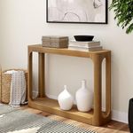 Plank+Beam Forma Console Table, 46 Inch, Solid Wood Sofa Table, Entryway Table for Hallway, Narrow Behind The Couch Table, Console Tables for Entryway, Living Room, Foyer, Easy Assembly, Pecan