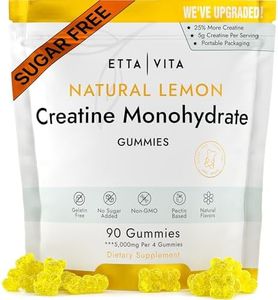 Sugar-Free Creatine Monohydrate Gummies 5gram per Serving, Potent Creatine Gummies for Men & Women, Supplement for Muscle Support, Cellular Energy & Cognitive Function, Gluten-Free