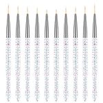 AIEX 10pcs Nail Liner Brushes, 7/9/11/15/20mm Nail Painting Brushes Nail Polish Striping Brush for Dotting Painting Drawing Thin Lines