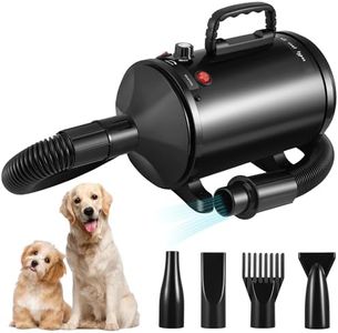 3200W Professional Dog Hair Dryer & Grooming Blaster - High-Velocity Pet Dryer with Stepless Speed Control & 4 Nozzles - Powerful Dog Blaster Dryer for Fast, Safe Drying (Suitable for Cats & Dogs)