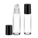 Happy Packaging 10 ml Clear Glass Roll on bottle With Plastic roller on And Black Cap For Essential Oils | Perfumes | Lip Balms | Refillable | Reusable | Leakproof Bottle (3)