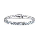 CAMBOS 18K White Gold Full Diamond Shining Women's Fashion Tennis Bracelet Christmas Birthday Gift, 7.1 inches, White Gold, moissanite