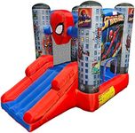 Disney Spider-Man Outdoor Bounce House with Slide, Plus Heavy Duty Air Blower with GFCI for Kids Ages 3-8 Years