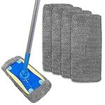 4 Pack Microfiber Mop Pads Replacement for Laminate Floor Mop - Reusable Mop Head, Flash Mop Refill Pads - Machine Washable, Ideal Floor Cleaner Mop or Flat Head Mop for Wood, Tiles, Marble