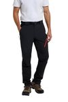 Mountain Warehouse Forest Mens Trekking Trousers - Hiking Pants, Water Resistant, 4-Way-Stretch, Reinforced Fabric, UPF 50+ - Best for Camping, Outdoors Black 36W