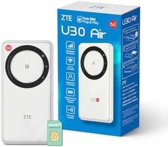 ZTE U30AIR 5G Mobile WiFi Hotspot, Portable Pocket Router with SIM Slot, Unlocked 5G MiFi, Dual-Band Wi-Fi, Travel & Caravan Internet, High-Speed Connectivity for Multiple Devices