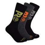 Timberland Pro 3-Pack Full Cushioned Boot Socks Gift Set, Black, Large, Black (3 Pack), Large