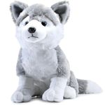 PREMIUM TOUCH Husky Dog Stuffed Animal Soft Plushie Toy | Puppy Soft Toy | Adorable Gifts for Kids and Adult | Glitter Eyes Soft Toy | Plush Soft Toys for Baby Boys and Girls Kids (Grey, 35Cm)