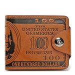 Sibalasi-New Men's US Dollar Wallet Bill Money Bifold Safe Purse With Magnetic Buckle (Brown)