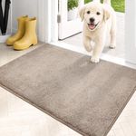 PURRUGS Dirt Trapping Door Mat 50 x 80 cm, Non-Slip Machine Washable Entrance Mat, Dog Doormat, Super Absorbent Entry Rug for Front Door, Back Door, Muddy Shoes and Paws, Taupe