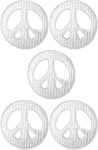 Ranger Return Set 5 of Small Cute Mini Peace Sign Rainbow Tiny Sew Iron on Embroidered Patches - White (Peace-O-WH-MINI5)