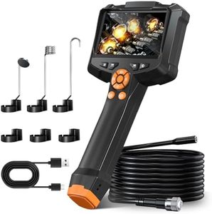 Endoscope Inspection Camera, blayram 4.3'' IPS Screen 1080P HD Digital Borescope Inspection Camera with Lights LED, Snake Handheld IP67 Waterproof Drain Camera, 16.5ft Semi-Rigid Cable