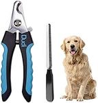 Dudi Dog Nail Clippers and Trimmers- with Quick Safety Guard to Avoid Over-Cutting Toenail- Grooming Razor Sharp Blades & Nail File for Small Medium Large Breeds