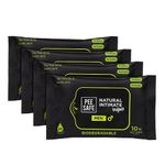 Pee Safe Intimate Wipes for Men, Biodegradable, pH balanced - 40 Wipes (Pack of 4) | 100% Biodegradable Hygiene Wipes | Prevents Irritation In Intimate Areas