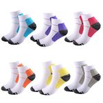 Compression Socks 6 Pairs for Women and Men, Plantar Fasciitis Arch Support Low Cut Running Gym Compression Foot Socks (S/M )