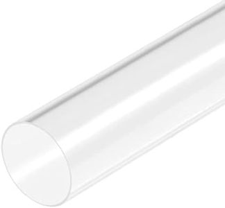 MECCANIXITY Acrylic Pipe Clear Rigid Round Tube 96mm(3 3/4") ID 100mm(4") OD 18" for Lamps and Lanterns, Water Cooling System