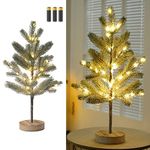 MEDOYOH Tabletop Christmas Tree Light with 50LEDS, 50cm/19.68in Height Warmwhite Artificial Tree Light, AA Battery Included Light Up Trees for Christmas Home Party Living Room Cafe Decor