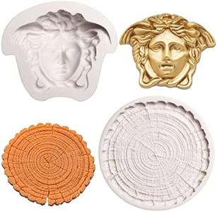 Tree Wood Stump Fondant Molds Silicoone, Medusa Face Choocolate Molds for Wood Grain Textures Cake Decoration, Medusa Clay, Stump Resin Coasters, Gumpaste, Candy