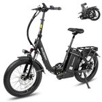 Wildeway Electric Bikes for Adults 32Ah Battery Velo Electrique 750w Step Thru Folding Ebike 20 inch Fat Tire Ebikes Electric Bicycle for Delivery 45KPH