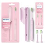 Philips One by Sonicare Battery Toothbrush, Brush Head Bundle, Manhattan Pink, BD3003/AZ