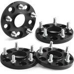 JiiinMiiin 5x114.3 Wheel Spacers for Patriot Compass, 15mm Hubcentric Spacer 5x4.5 67.1mm Bore for Mazda Hyundai Genesis, Black Forged Tire Spacers with M12x1.5 Thread, 4PCS