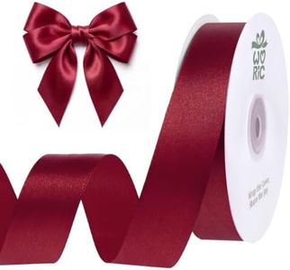 woric Burgundy Red Ribbon Satin Ribbon 1 in x 50 Yards Christmas Ribbon