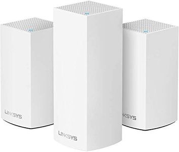 Linksys WHW0203 Velop Home Mesh Wi-Fi System Bundle (Dual/Tri-Band Combo) - Wi-Fi Router/Wi-Fi Extender for Whole-Home Mesh Network (3-Pack, White)