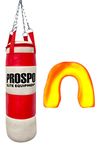 Prospo 36 inch Filled Canvas Punching Bag with chain and Thickest Mouth Guard and Home Gym Set , Boxing Kit , Boxing Set for Kids , Boxing Set for Men , Boxing Kit for Men, Boxing set for Youth 36 inch Filled punching bag (Red) with chain Mouth Guard