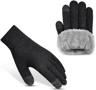 Xnova Gants Polaire Hiver Chaud pour Femme Homme, Thermo Écran Tactile Antidérapants Gloves Élastiques Extensible, Thermiques Épais Tricotés Gants Anti Froid Mitaines Unisexes (Noir, S/M)