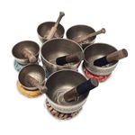 Singing Bowl Sets of 7- Handmade Tibetan Chakra healing Singing Bowl for Meditation, Sound, Peace, Mindfulness, Yoga, Seven Chakra Bowls