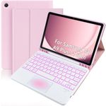 EAMPANG Case with Trackpad Keyboard for Samsung Galaxy Tab A9 Plus 11 inch (SM-X210/X216/X218),Smart Touchpad 7 Color Backlit Removable Keyboard Magnetic Case Tablet A9+ 5G Pink