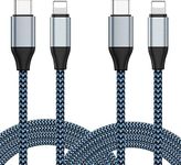 USB C to Lightning Cable, 2 Pack 10FT Nylon Braided S-03BK MFi Certified iPhone Charger Compatible iPhone 12 Pro 11 Max XS XR 8 Plus, Supports Power Delivery