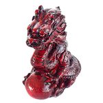 Feng Shui Red Dragon with Pearl W Free Mxsabrina Red String Bracelet J2182