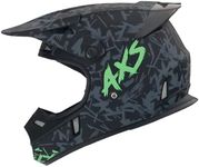 Woljay Motocross Dirt Bike Helmet Off-Road Street BMX MX Full Face Helmets for Unisex-Adult Youth Kids DOT (M,Green AXS)