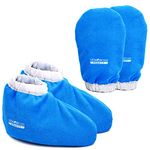 New Road Beauty - Paraffin Wax Mitts for Hand and Foot, Thick Heat Therapy Insulated Terry Cloth for Paraffin Treatments, Use for Pedicure Foot Spa - Blue